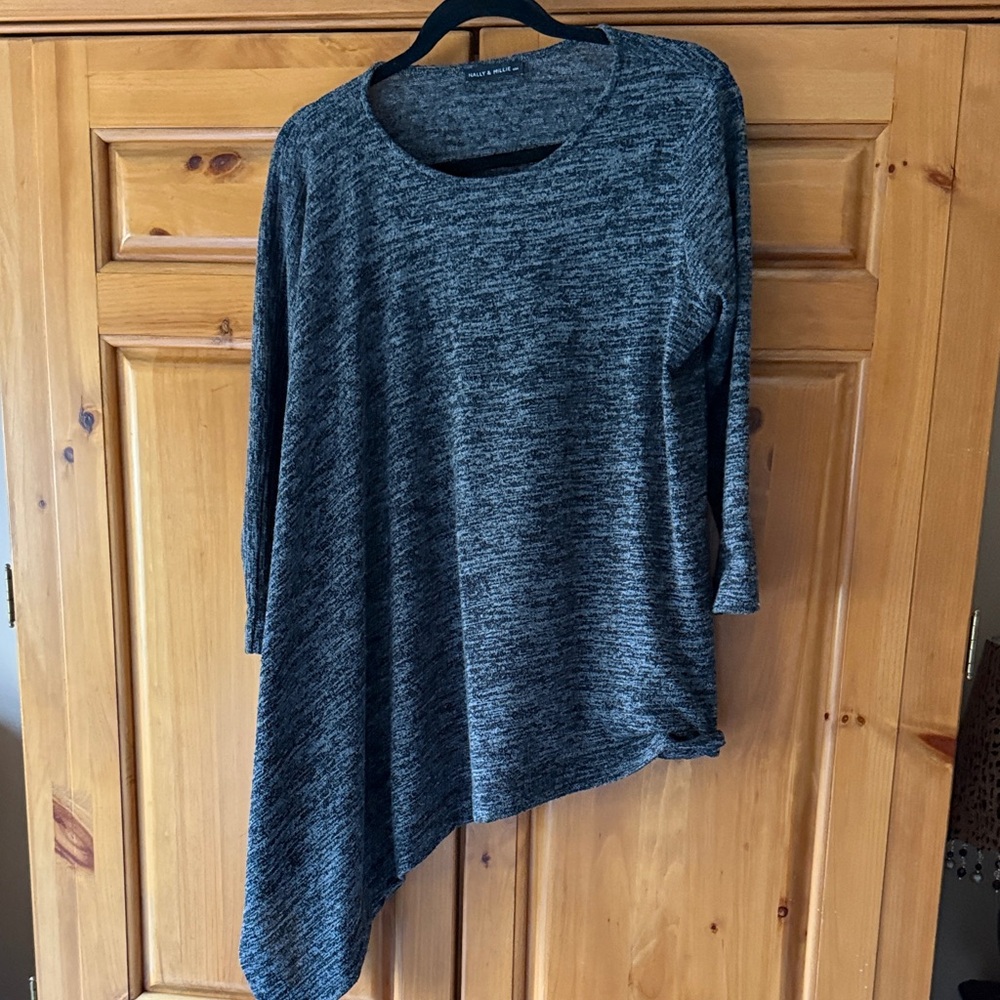 Nally & Millie Charcoal Asymmetrical Tunic